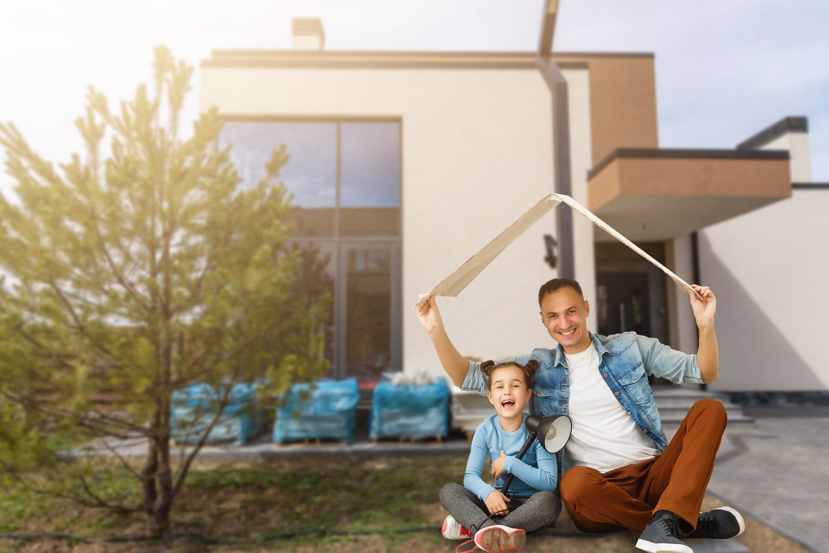 Happy family saving on energy bills