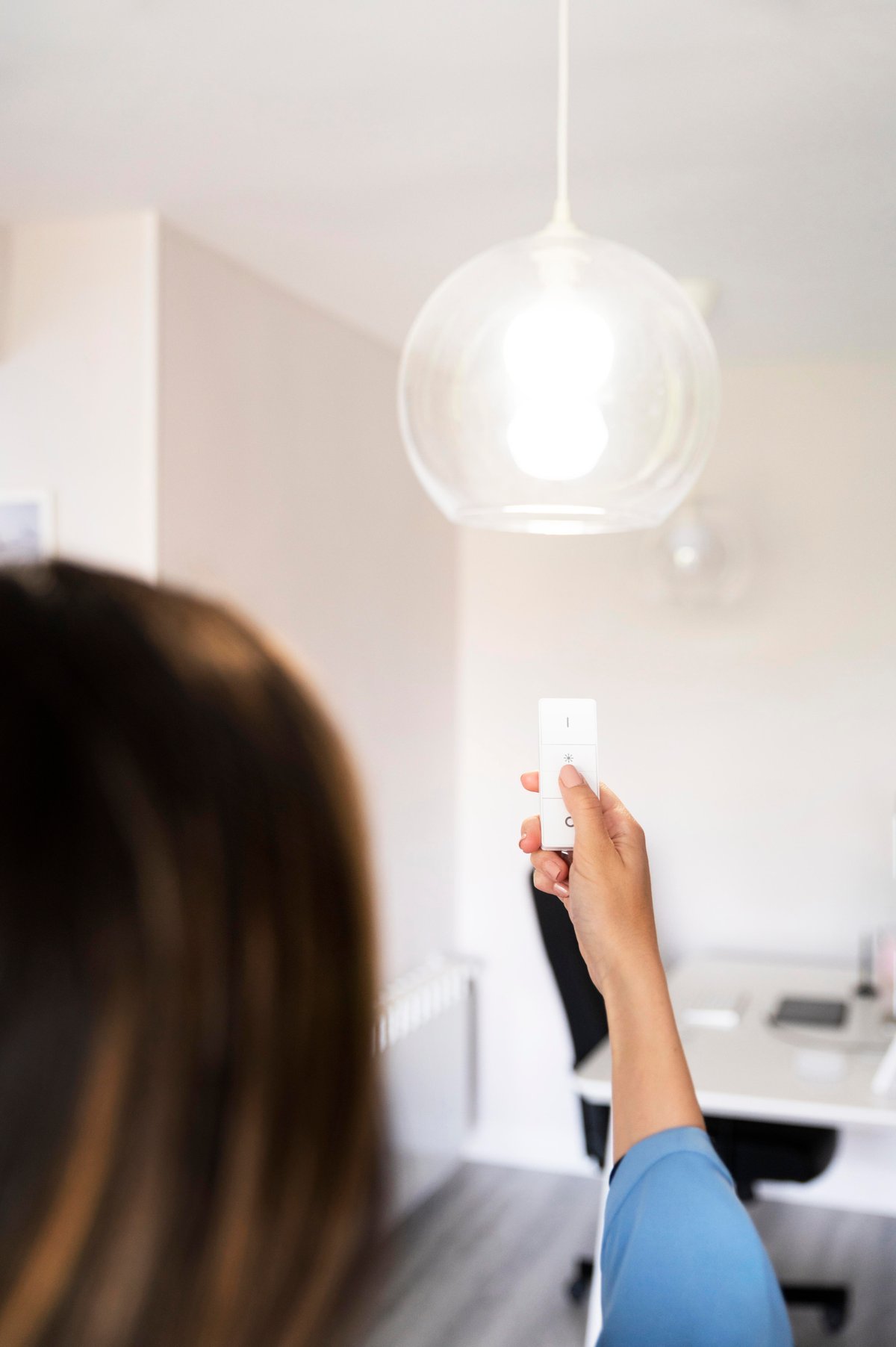 Woman using remote control